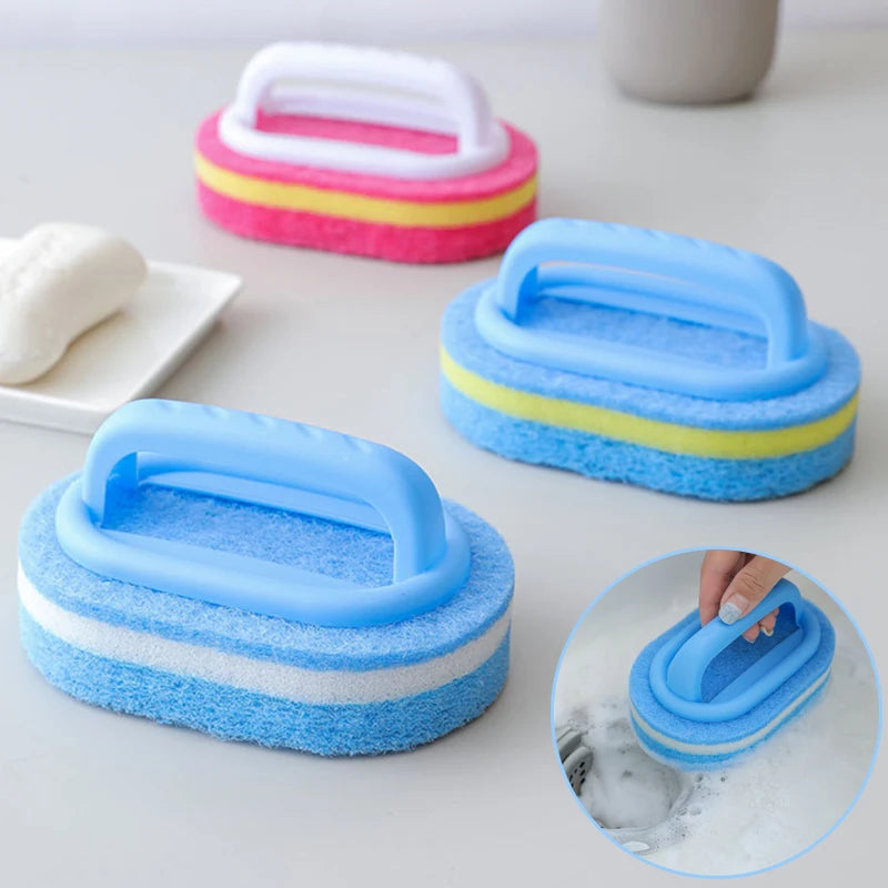 Cleaning Brush With Handle Sponge Wiping Kitchen Cleaning Pot Washing Dishwashing Sponge Cleaning And Brush Tool Toilet Ceramic