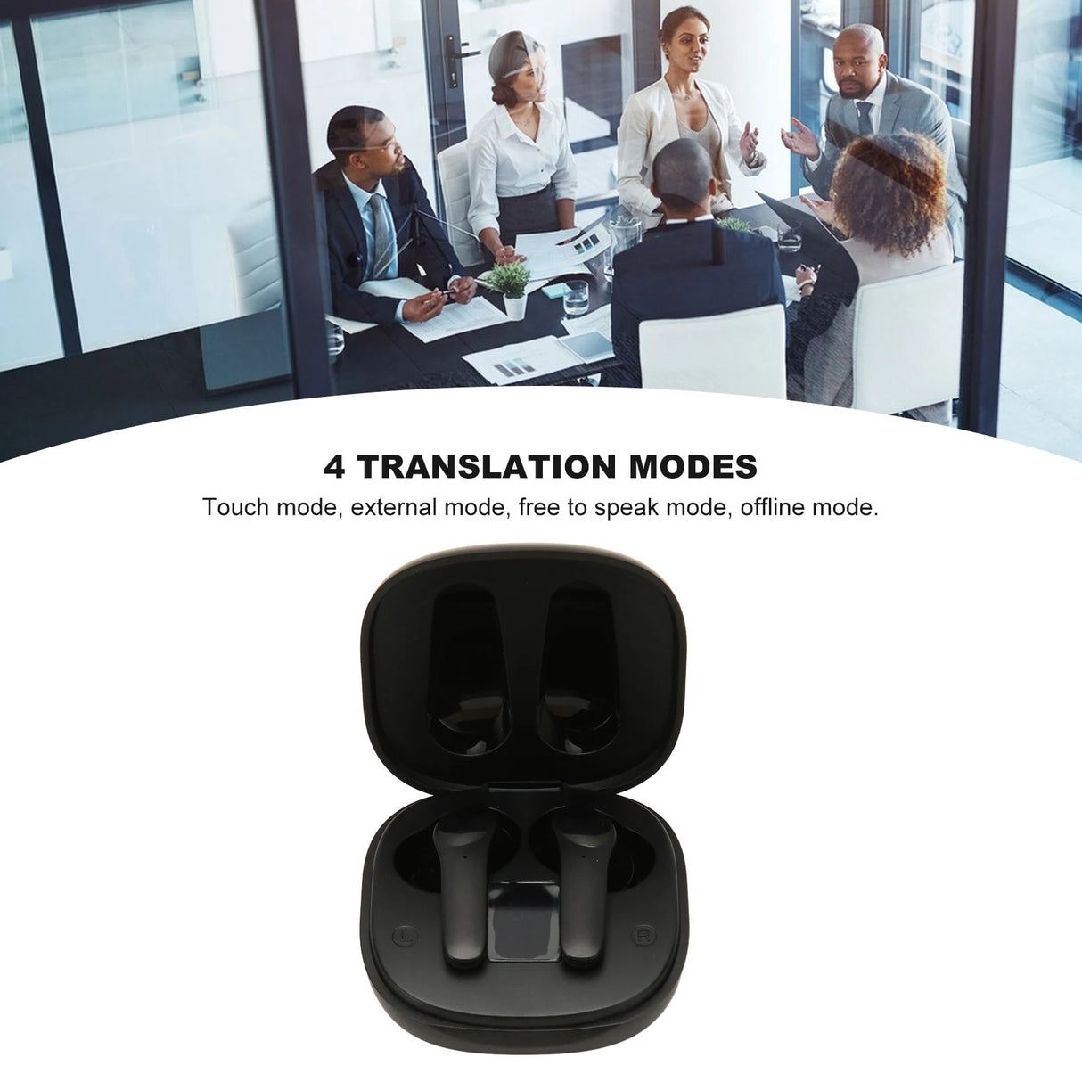Translator Earbuds Bluetooth 5.3 Language Translator Device 74 Languages 70 Accents Wireless Ergonomic for Music for Learning
