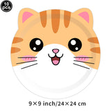 10pcs Farm Animals Party Paper Plates Cock Pig Cow Sheep Disposable Plates Kids Birthday Decor Cartoon Animals Dinnerware Plates