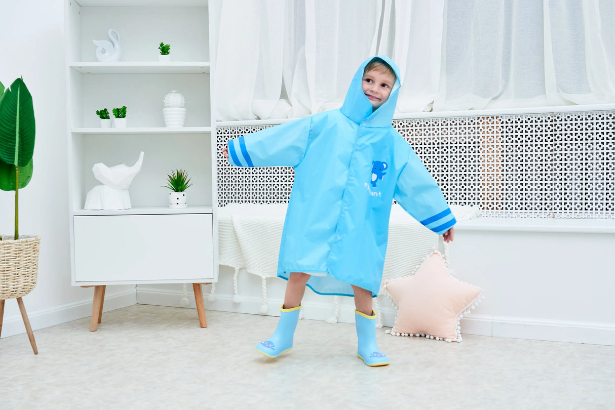 Kids Rain Gear Ultra-light Waterproof Children Strap suspender pants and poncho