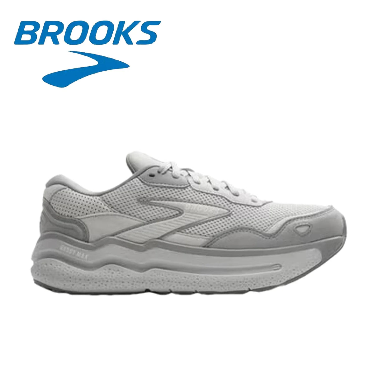 BROOKS MAX2 Series Gray Low-top Men's Running Shoes Breathable and Lightweight Trendy Night Running Shoes