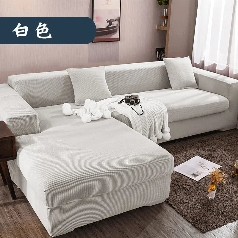 Sofa Cover for Living Room Thick Elastic Polar Fleece 1/2/3/4 Seater L-shaped Corner Sofa Cover for Sofa Chaise Longue