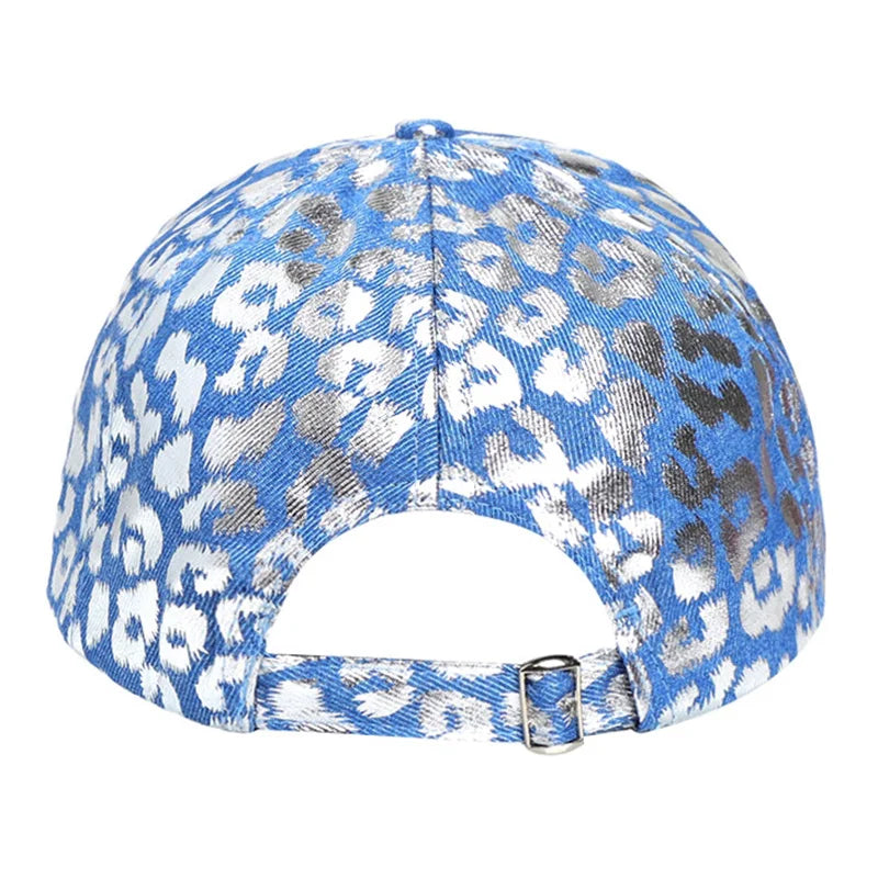 Leopard print baseball cap with gold stamping Outdoor Fishing Lovers Baseball Cap For Men And Women