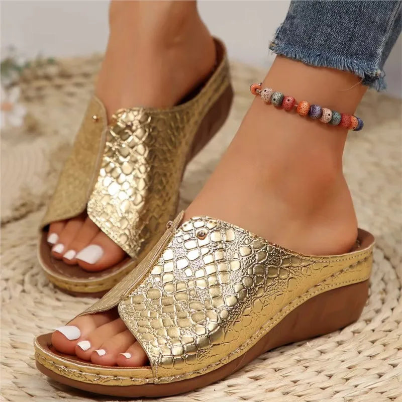 Fashion Woman Sandals Shoes Wedge Walking Shoes Light Women's Sandals Slip On Plus Size Female Footwear Heels For Women
