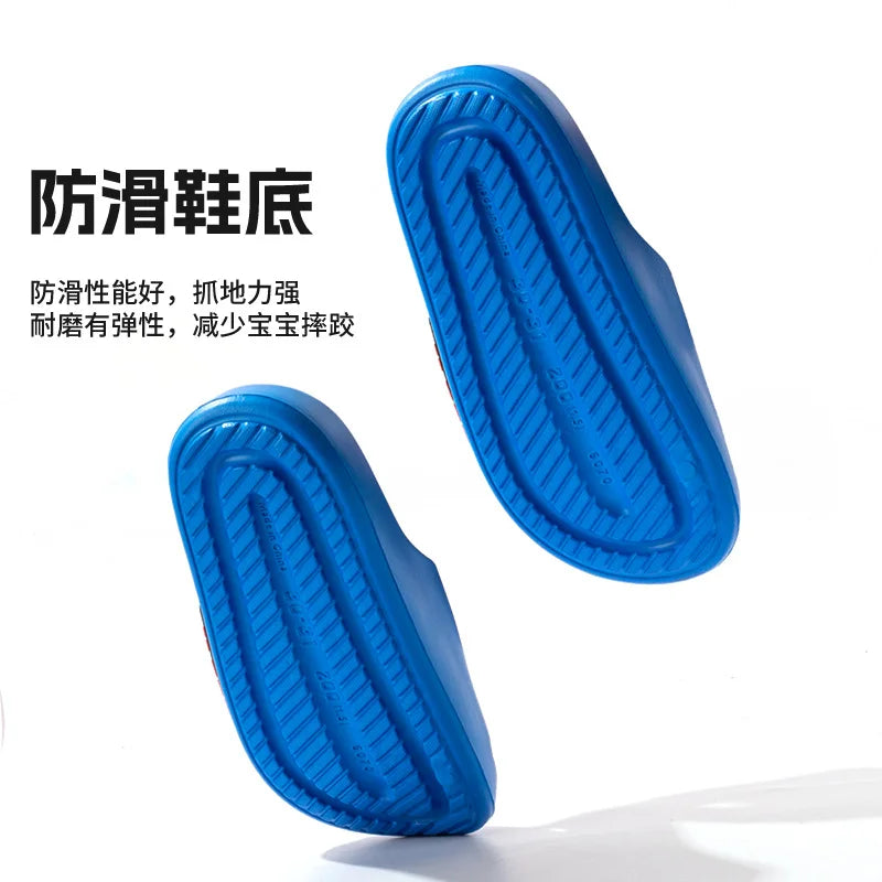 Animation Kid Slippers for Boy Summer Beach Indoor Slippers Cartoon Spiderman Home Soft Non-Slip Children Slippers Garden Shoes
