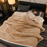 Wool Throw Blanket Keep Warm Winter Bed Blankets Camping Double Bed Cover Bedspread on The Bed  Soft Breathable Cozy Cover Solid