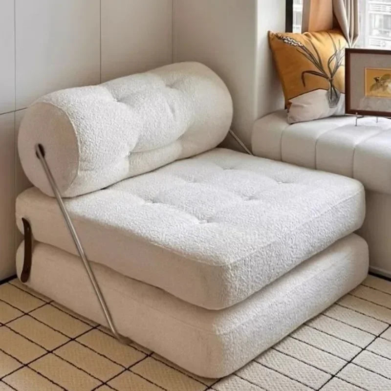 Cotton Cloth Wooden Frame Folding Living Room Sofa Bed Detachable Washable Creative Modern Luxury Sofas Bed Home Furniture