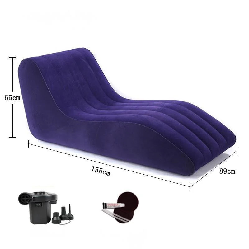 Portable S-shaped Love Position Labor-saving Sitting Inflatable Sofa Bed Yoga Chaise Lounge For Garden Bedroom Folding Furniture