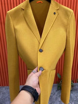 Jacket for Men Long Coats Single Breasted Striped Man Suits and Blazers Simple Original Classic Menswear Fashion 2024 Casual