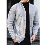 Men's Casual V-Neck Button-Up Cardigan Solid Color Knit Sweater for Fall Winter Machine Washable knitwear coat mens sweater