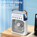 2025 New Three In One Household Air Conditioner Small Air Cooler Portable Smallfan Household Night Humidifier LED Nightlight Fan