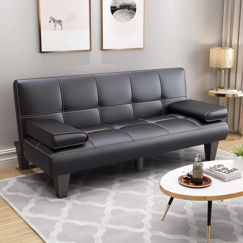 Simple  Foldable Sofa Bed Fabric 3-Level Adjustment  Living Room Office Bedroom Furniture Solid Wood Bean Bag Sofa