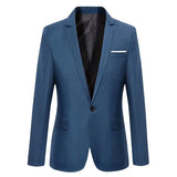 Blue Men Blazers Work Office 2025 Men Tuxedos for Formal Occasions Pockets Coat Blazers Male Custom Men's Business Slim Blazers