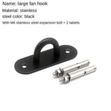 Black Stainless Steel Wall Hook Heavy Duty Fixed Pad Eye Plate Deck Door Buckle U/J-Shaped Heavy Duty Ceiling Mount Hanger