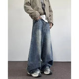 Men's Trendy Jeans Man Clothes High Street Pussy Loose Straight Wide-leg Trousers New Spring and Autumn Style Chrome Darts Jorts