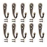 10PCS Retro Wall Hooks Hangers Door Wall Mounted Coat Hooks With Screws Suction Heavy Load Rack For Kitchen Bathroom Accessories