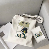 Agust D Daechwita Vintage print tote bag Suga Yoongi women's popular canvas bag K-pop tote bag Casual portable canvas tote bag