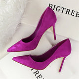Fashion Simple Suede Shallow Mouth High Heels For Women Shoes Casual Pointed Toe Slimming Stiletto professional Single Shoes