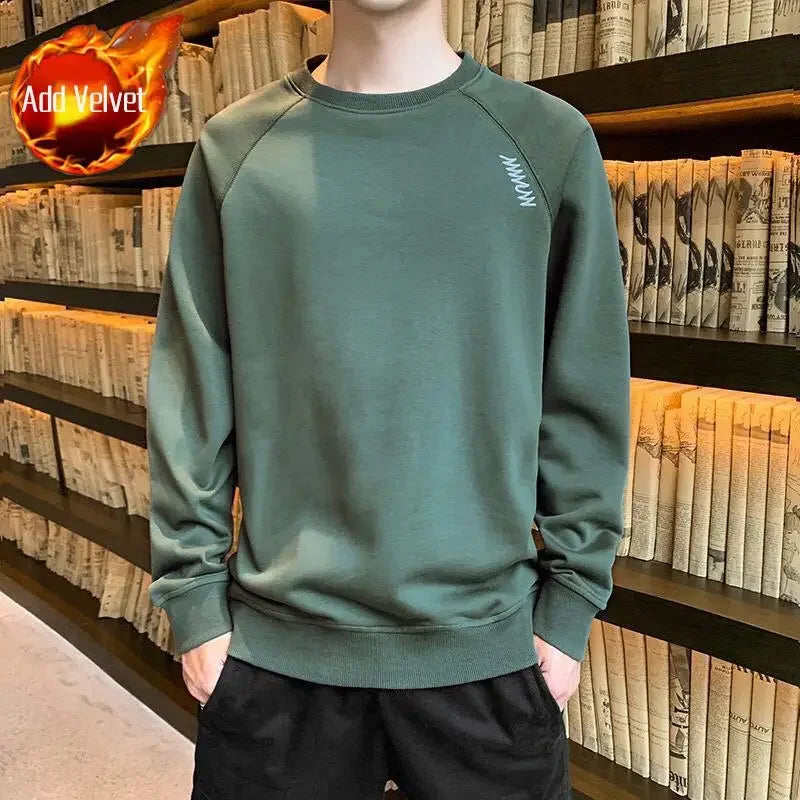 T Shirts for Men Plain Smooth Pullover Unicolor Tops Round Neck Male Clothes Polyester Fashion Trends 2024 Japan Y2k Sweatshirts