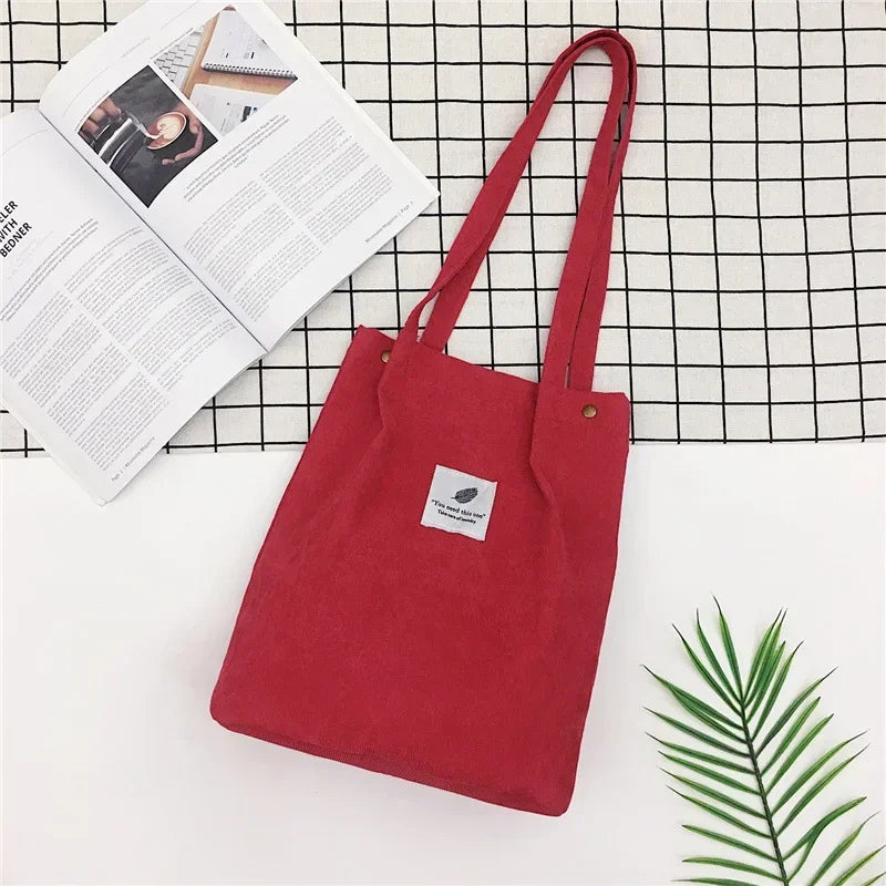 Bags for Women 2021 Corduroy Shoulder Bag Reusable Shopping Bags Casual Tote Female Handbag for A Certain Number of Dropshipping
