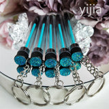 10pcs Disposable Eyelash Brush With Tube Applicator Eyelash Extension Makeup Brush With Keychain Gold Keychain Silver Keychain