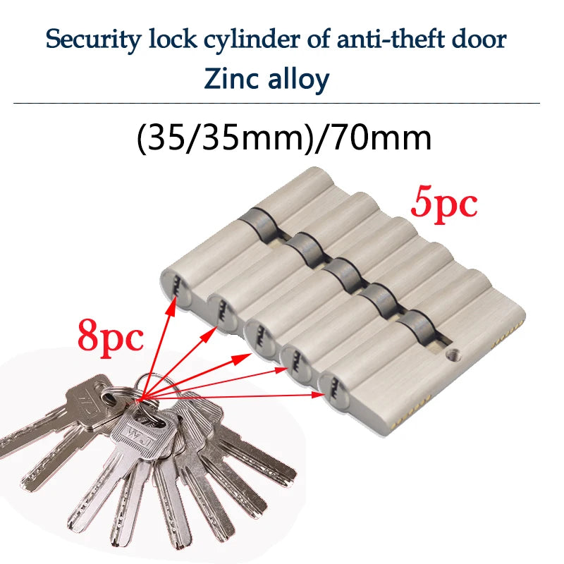 Smart lock door cylinder  locker cylinder door with master key Indoor entrance door lock 60mm 70mm 80mm me key Customize