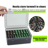 Battery Storage Organizer Holder Holds 54 AA AAA Batteries, Battery Box Case Garage Container,Home Drawer Organization Dispenser