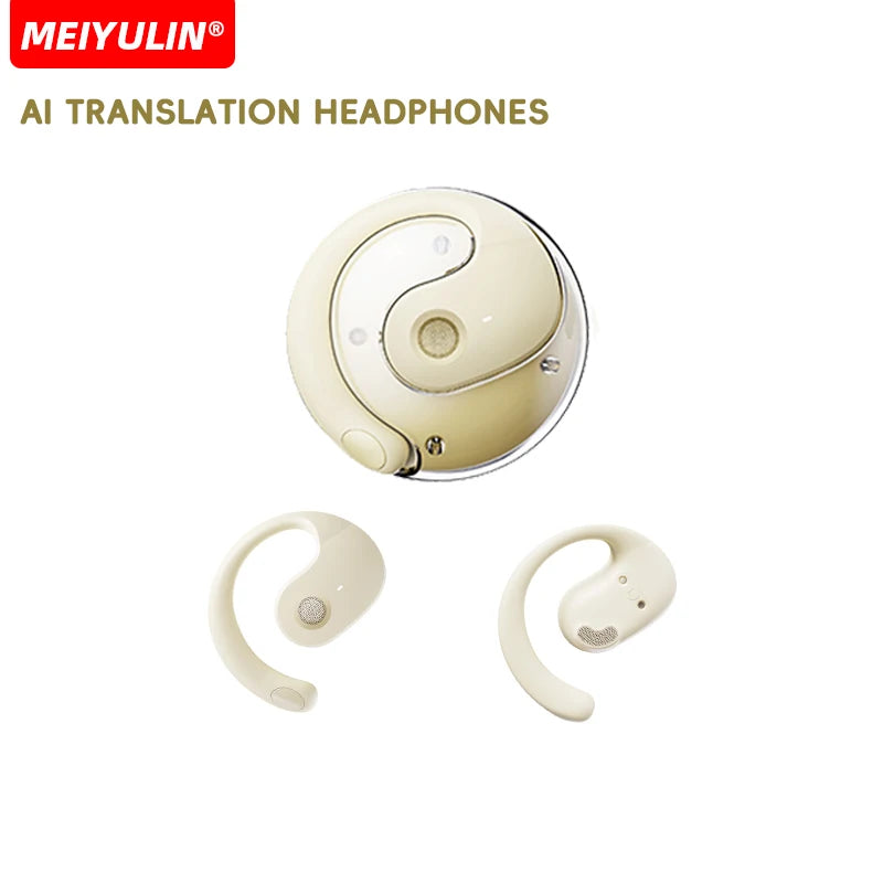 AI 144 Languages Real Time Translator Earbuds Wireless Translation Earphones Two-Way Instant Voice Ear Hook Translator Headphone