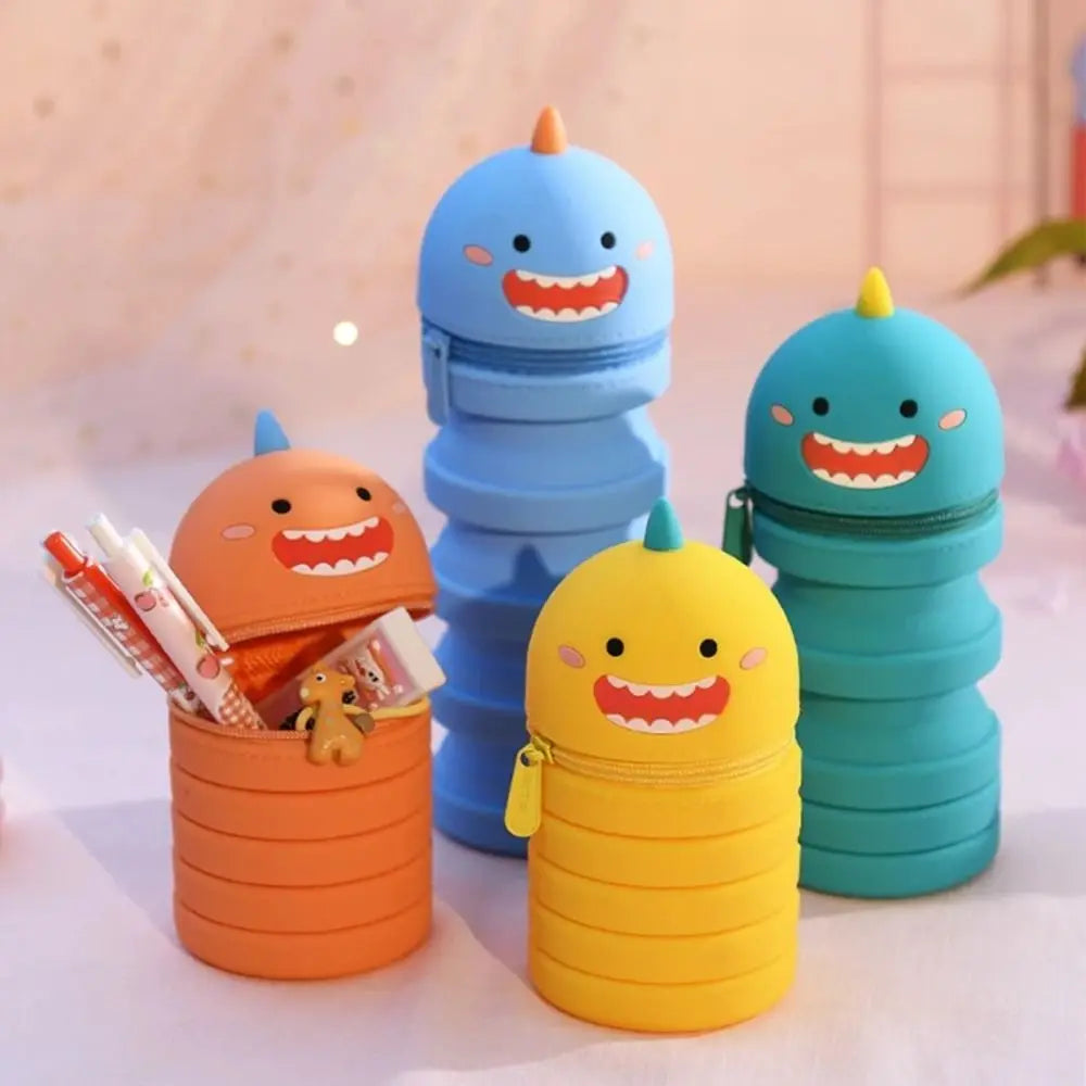 School Supplies 3D Little Dinosaur Pencil Case Kawaii Waterproof Silicone Stationery Box Ins Style Cute Coin Purse School