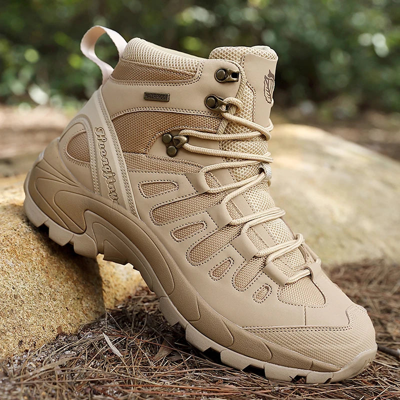 Fashion Men's Boots Tactical Combat Boots Outdoor Non-slip Hiking Boots Lightweight Men Desert Boots Motorcycle Boots