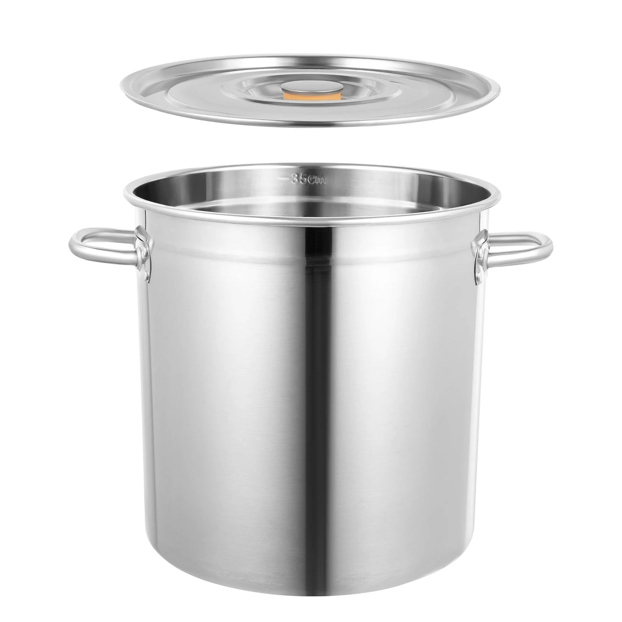 Cooking Pot, 35 L Catering Stock Pot, Cooking Pot with Stainless Steel Lid and Handles, Large Cooking Pot for Cooking, Stewing