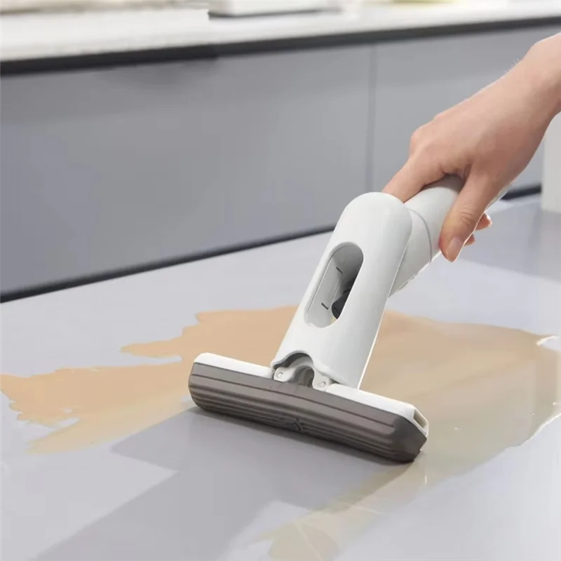 SOFT-Hands-Free Mop For Home Use - Mini Desktop Mop For Kitchen, Bathroom, Convenient And Efficient Household Tool