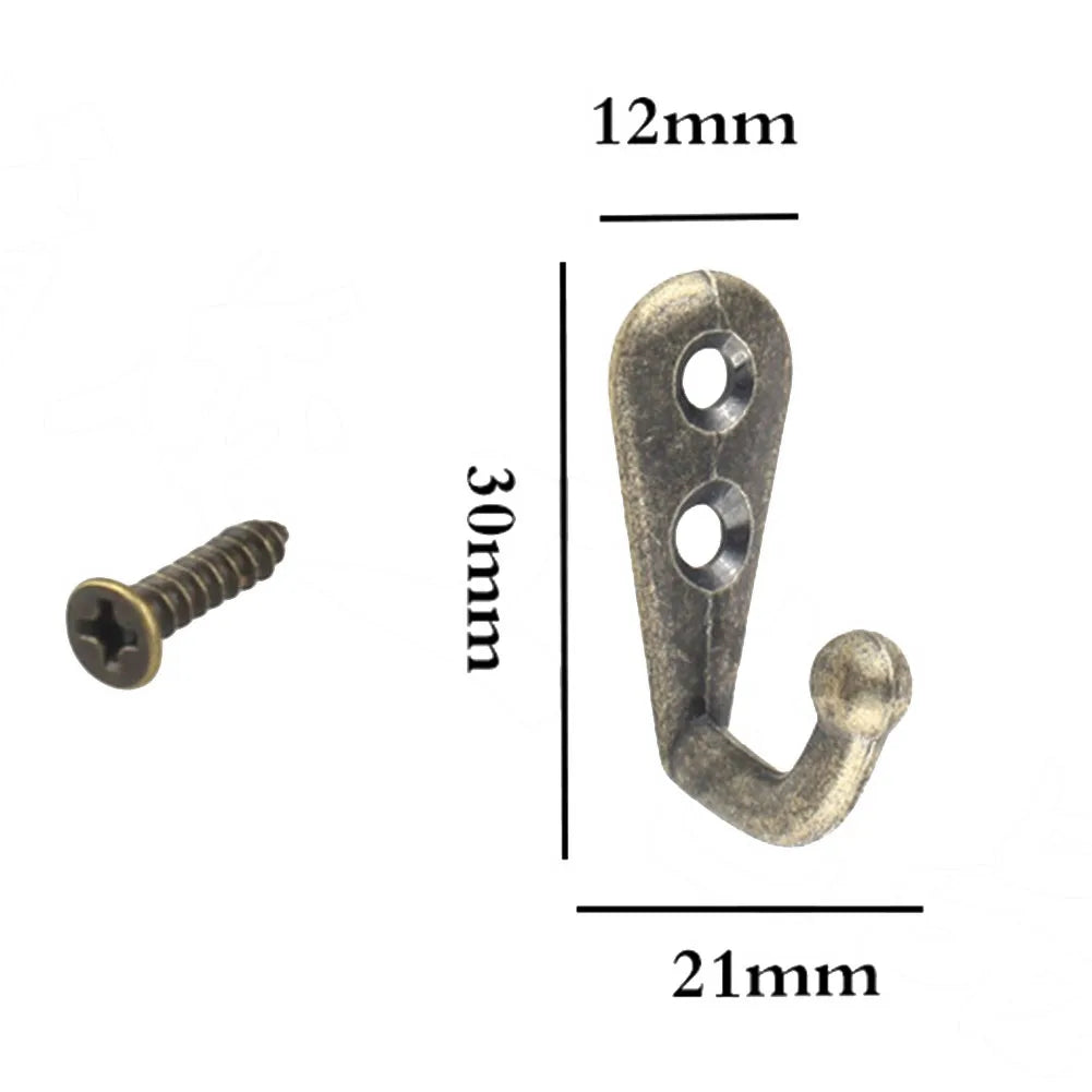 10PCS Retro Wall Hooks Hangers Door Wall Mounted Coat Hooks With Screws Suction Heavy Load Rack For Kitchen Bathroom Accessories