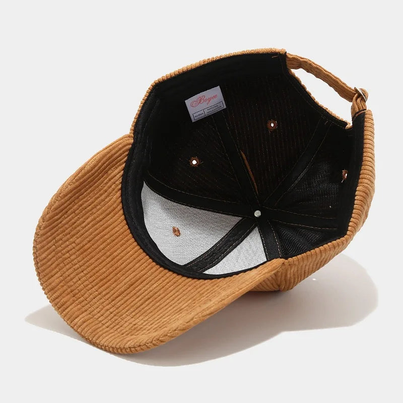 Autumn Corduroy Plain Baseball Cap for Men Women Daily Casual Outdoor Cricket Cap  Unisex Snapback   Casquette
