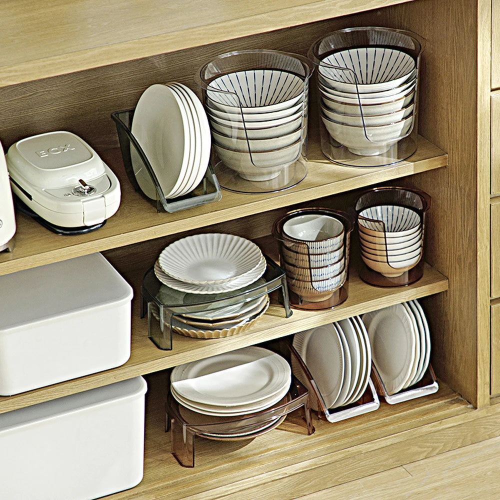 5 Grids Kitchen Cabinet Organizers for Dish and Bowl Tableware Tray Bowls Dishes Storage Rack Cookware Shelf Plate Storage Stand