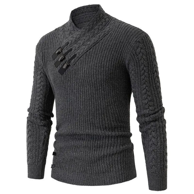 Long-sleeved Knit Sweater for Men, European and American Plus Size Sweater, Loose, Goes with Everything, Autumn and Winter