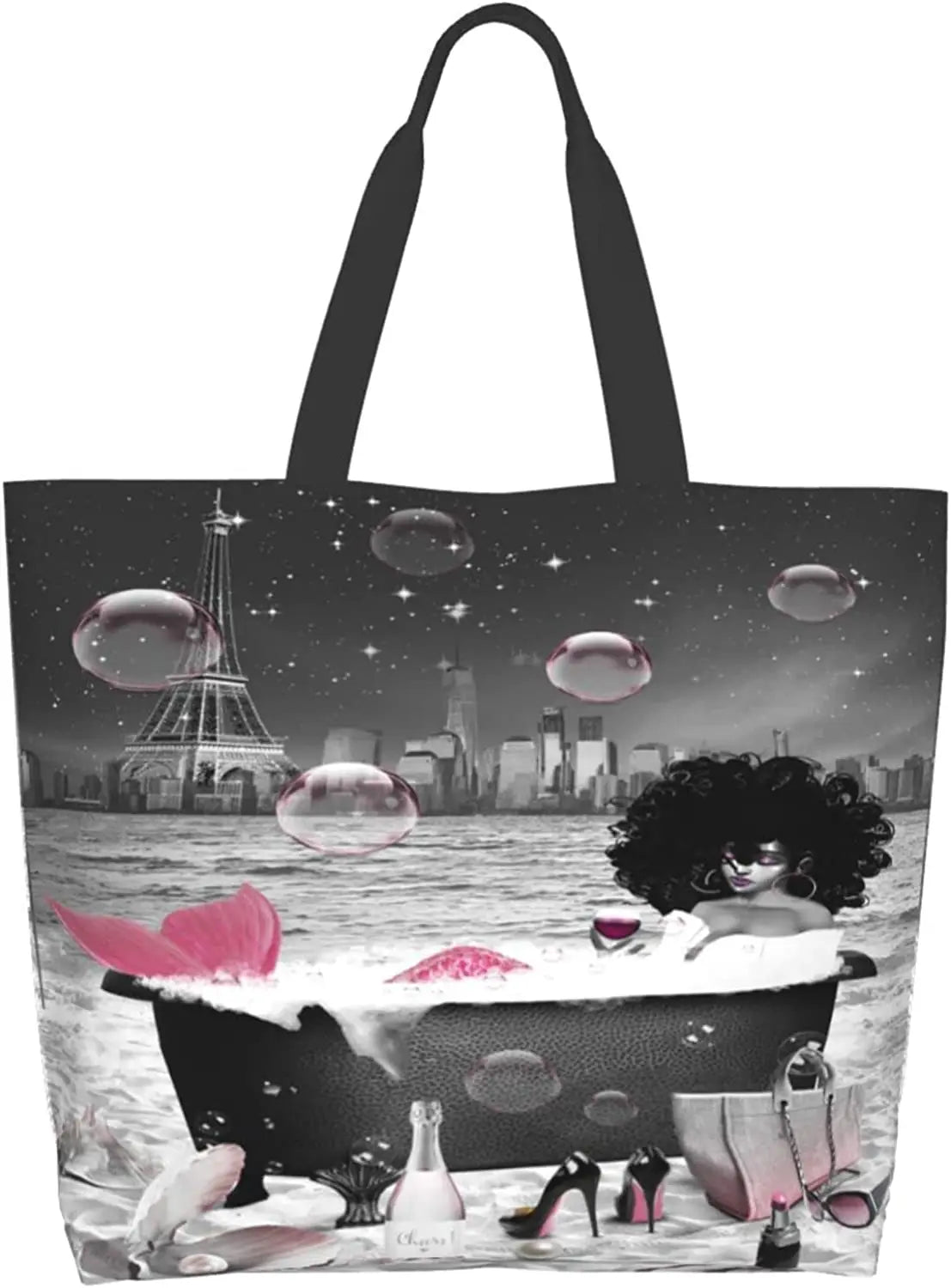 African American Tote Bag Shoulder Handbag Fashion Woman Tote Bag Shoulder Handbag Black Queen Girl Tote Bag Shoulder Handbag