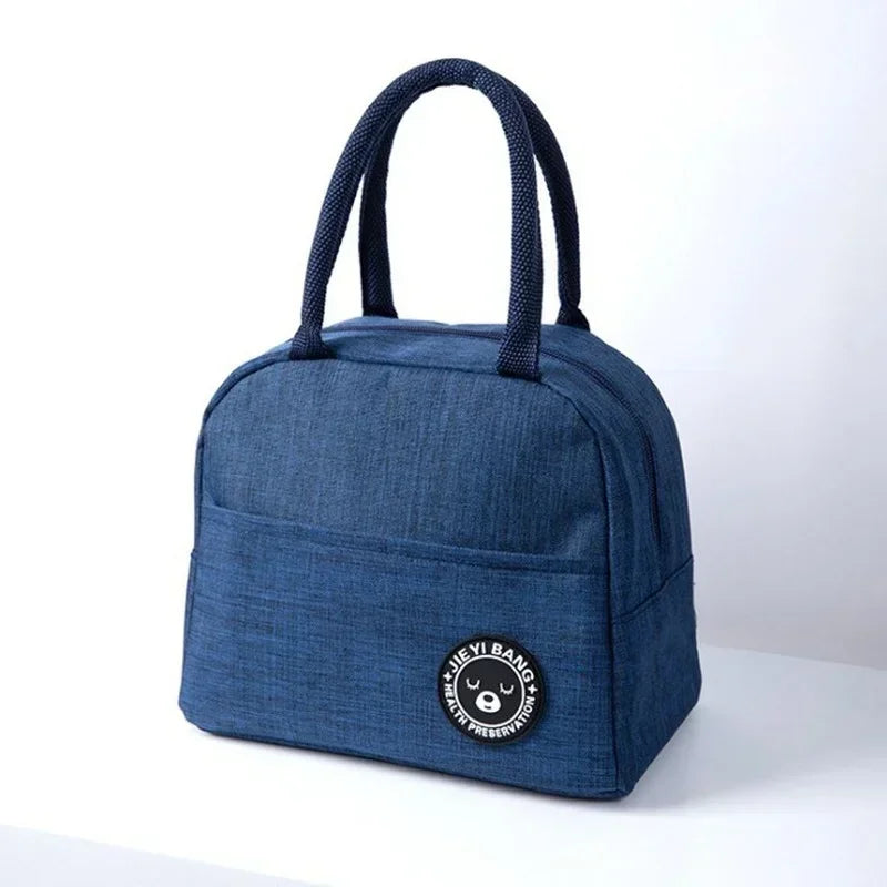 Lunch Bag Lunch Box Thermal Insulated Canvas Tote Pouch Kids School Bento Portable Dinner Container Picnic Food Storage Bags