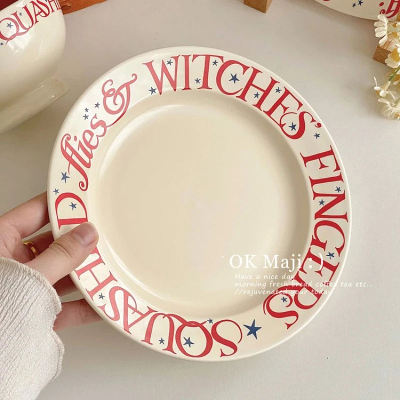 Ceremonial Tableware Plates, Household Ceramic Dining Plates, Instagram Tableware Breakfast High Aesthetic Cream Style Plates