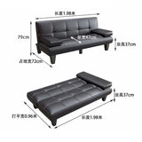 Simple  Foldable Sofa Bed Fabric 3-Level Adjustment  Living Room Office Bedroom Furniture Solid Wood Bean Bag Sofa