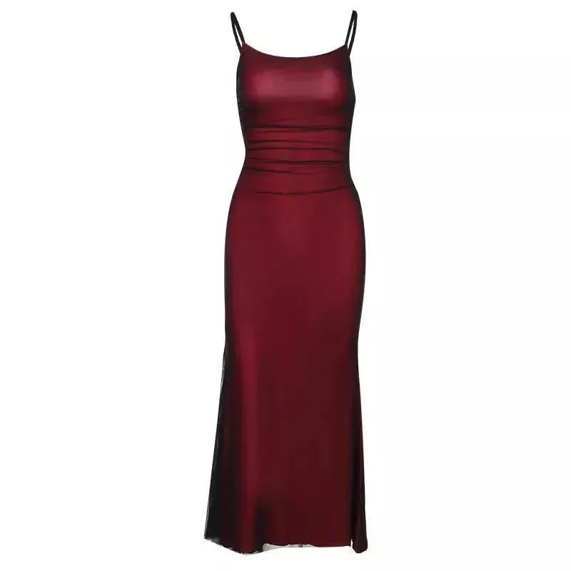 Elegant Women's Party Maxi Dresses Sexy Skinny Backless Spaghetti Strap Dress Female Summer Birthday Evening Club Long Dress