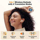AI Language Translation Earbuds 144 Languages Real Time Translator In Ear LCD Touchscreen HD Sound Noise Canceling Wireless