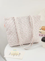 1pcs Fashion Bow and Rose Floral Tote Bag, Cute High-end Girls Casual Fashion Tote Bag, Large Capacity Women Suede Tote Bag, Cut