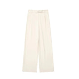 MUJER 2025 Women's Pants Beige Grey Black Wide Leg Pants Women High Waist Baggy Pants Woman Fashion Summer Office Trousers
