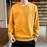 T Shirts for Men Plain Smooth Pullover Unicolor Tops Round Neck Male Clothes Polyester Fashion Trends 2024 Japan Y2k Sweatshirts