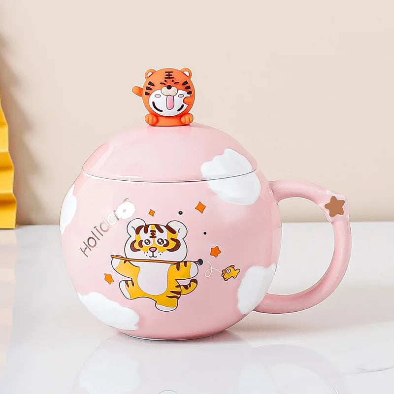 Creative Cartoon Planet Mug Cute Astronaut Ceramic Mug Gift Souvenir Mug