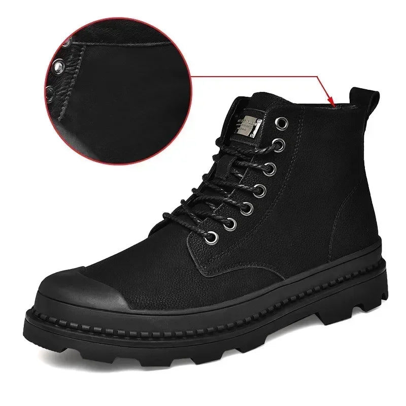 Winter Men Boots Waterproof Leather Boots Keep Warm Mens Ankle Boots Comfortable Man Work Boots Male Snow Boots Men Botas