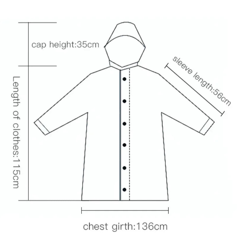 Black Raincoat Portable EVA Raincoats for Adults Reusable Rain Ponchos with Hoods and Sleeves Lightweight Raincoats