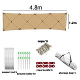 Camping Windscreen 4.8M Folding Windproof Shield Camping Sunshade Folding Wall Large Awning Tent Camping supplies 윈드 스크린 텐