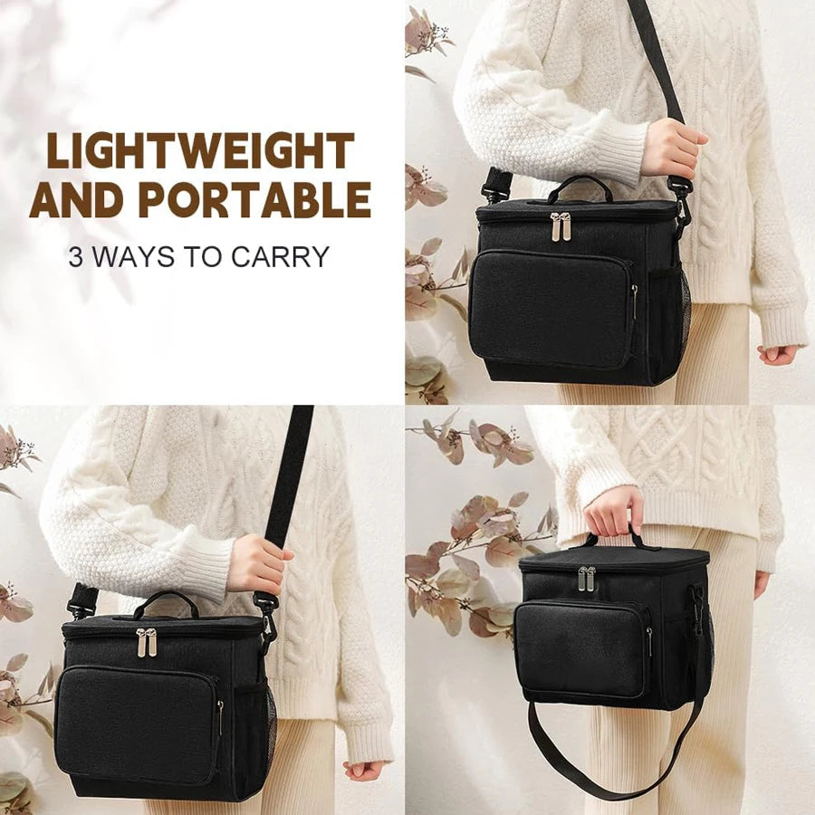 Lunch Bag Adjustable Shoulder Strap  Box Upgraded Leakproof Collapsible Large Work Capacity Thick Insulation Camping Outdoor